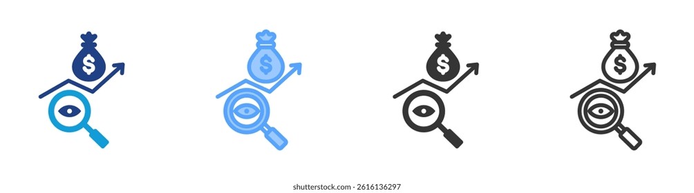 Portfolio Management icon set multiple style collection