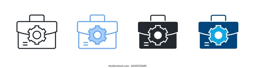 Portfolio Management Icon Set Multiple Style. Design In Outline, Blue, Glyph, Dual Tone