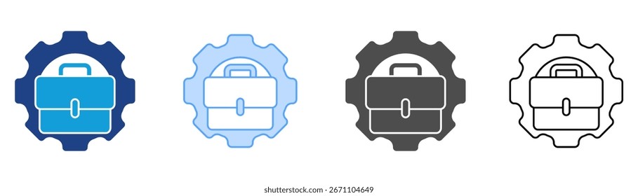 Conjunto de iconos de administración de Carteras Colección de estilos múltiples