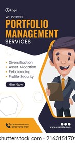 Portfolio management services portrait template design. 