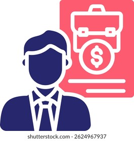 Portfolio Manager Icon Fill Vector Illustration
