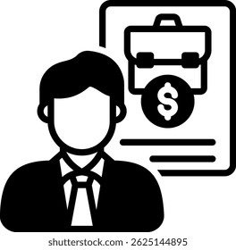 Portfolio Manager Icon Mixed Vector Illustration