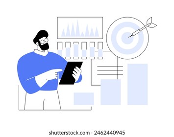 Portfolio manager isolated cartoon vector illustrations. Professional portfolio manager recommends personalized investment strategies, stock market, financial research vector cartoon.