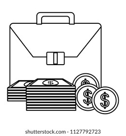 portfolio with money dollars