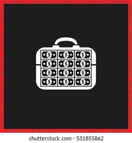 portfolio money icon vector illustration eps10. Isolated badge for website or app