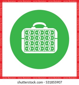 portfolio money icon vector illustration eps10. Isolated badge for website or app 