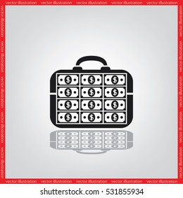 portfolio money icon vector illustration eps10. Isolated badge for website or app
