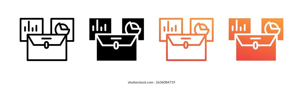Portfolio Multi-Style-Symbolsatz-Vektor