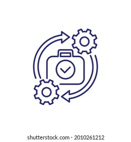 portfolio optimization line icon, vector