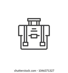 Portfolio outline icon. linear style sign for mobile concept and web design. Briefcase simple line vector icon. Symbol, logo illustration. Pixel perfect vector graphics