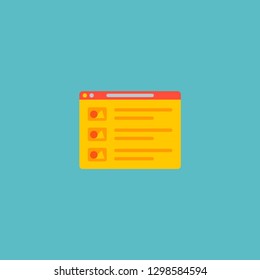 Portfolio page icon flat element. Vector illustration of portfolio page icon flat isolated on clean background for your web mobile app logo design.