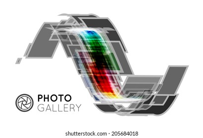 Portfolio for a photographer or studio. Vector illustration on white background