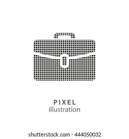 Portfolio - pixel icon. Vector Illustration. Design logo element. Isolated on white background. It is easy to change to any color.