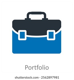 Portfolio and projets icon concept