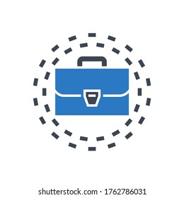 Portfolio Related Vector Glyph Icon. Isolated on White Background. Vector Illustration.