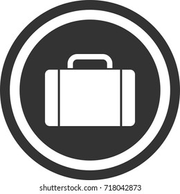 Portfolio sign ,dark round icon,