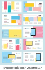 Portfolio Template and Brochure Template, Vector design. Good for your product or Mockup or to show Resume in Pastel Theme.