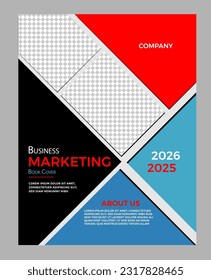 Portfolio template. Business flyer. Annual report cover. Editable A4 poster for design, Book cover, education, presentation, website, magazine page. Flyer template a4 size. Business brochure design. V