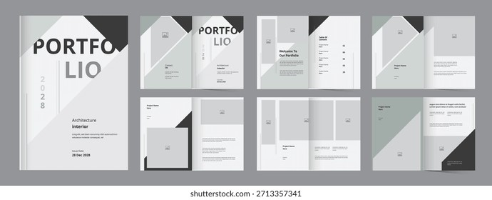 Portfolio Vorlage kreative und moderne Architektur oder Innenausstattung Portfolio Design Layout 
