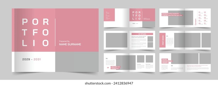 Portfolio Template, Landscape Portfolio Layout, A4 Graphic Designer Portfolio, Print Ready