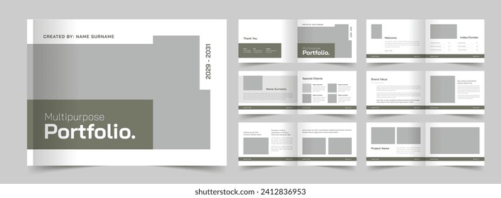 Portfolio Template, Landscape Portfolio Layout, A4 Graphic Designer Portfolio, Print Ready