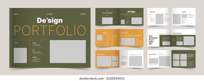 Portfolio Template, Landscape Portfolio Layout, A4 Graphic Designer Portfolio, Print Ready