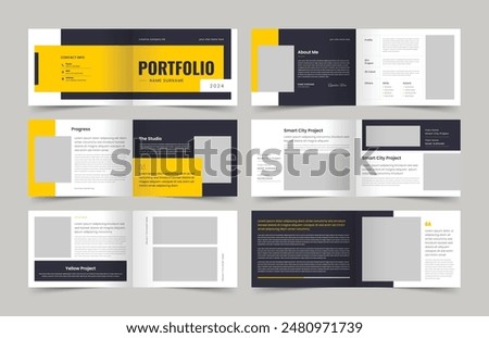 Portfolio Template, Landscape Portfolio Layout, A4 Graphic Designer Portfolio, Print Ready