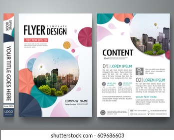 Portfolio template vector. Minimal flower brochure design report business flyers magazine poster. Abstract cover book  presentation. City on A4 layout.