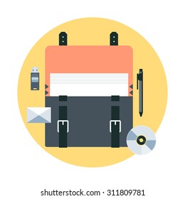 Portfolio theme, flat style, colorful, vector icon for info graphics, websites, mobile and print media.