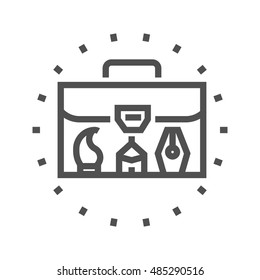 Portfolio Thin Line Vector Icon Isolated on the White Background.