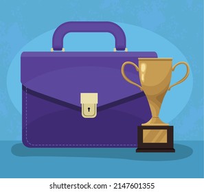 portfolio and trophy cup icons