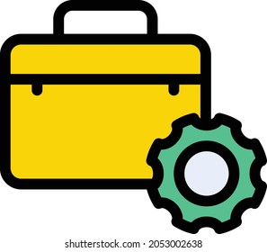 icono de línea de color de vector de portafolios