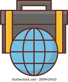 portfolio vector flat color icon