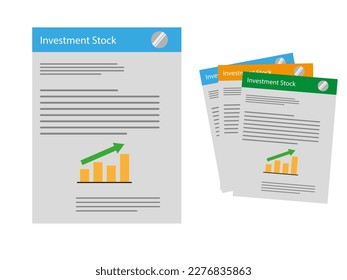 portfolio vector flat illustration or company profit stock report or company stock sheet for long term investment suitable for investment illustration or business and financial articles and books