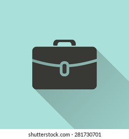 Portfolio - vector icon in black on a green background.