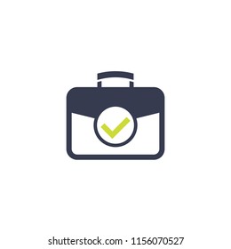 portfolio vector icon with checkmark