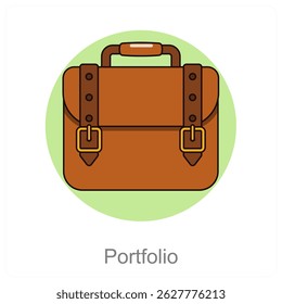 Portfolio vector icon concept design