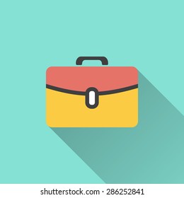 Portfolio - vector icon on a green background.