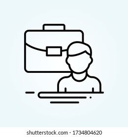 ilustración de estilo de icono del vector de portafolio. Símbolo de inicio y nuevo negocio EPS 10