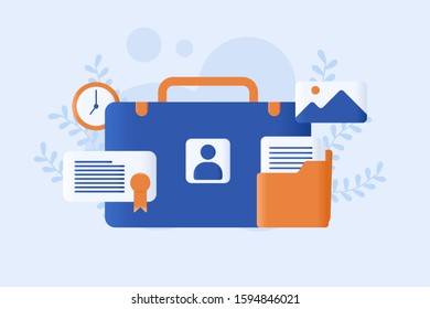 portfolio vector illustration. modern portfolio concept flat design