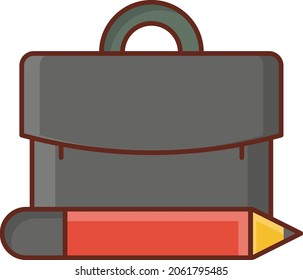 ilustración de portafolios vectoriales en un fondo transparente. Símbolos de calidad premium. Icono de color plano de línea vectorial para el concepto y el diseño gráfico.