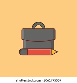 ilustración de portafolios vectoriales en un fondo transparente. Símbolos de calidad premium. Icono de color plano de línea vectorial para el concepto y el diseño gráfico.
