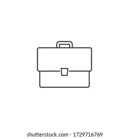 Portfolio vector line icon isolated on white in flat style. Case symbol. Briefcase outline illustration.