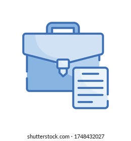 Portfolio Vector Style illustration. Filled Outline Icon. EPS 10