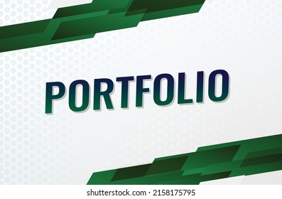 Portfolio word vector illustration green lines 3d style for social media landing page, template, ui, web, mobile app, poster, banner, flyer, background, gift card, coupon, label, wallpaper