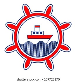 porthole with boat