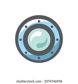Porthole boat window Vector icon Cartoon illustration.