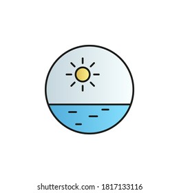 Porthole, circle, sun, sea color gradient vector icon