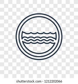 Porthole concept vector linear icon isolated on transparent background, Porthole concept transparency concept in outline style
