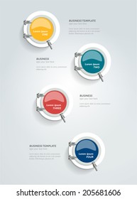 Porthole design timeline template. Vector concept. 